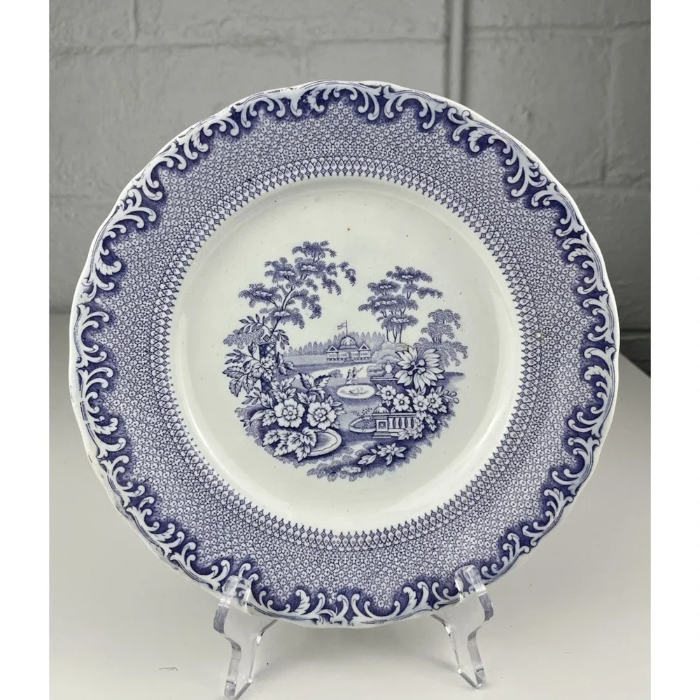 Antique Rorstrand Purple Transferware Lila Spet Plate Lilac Lace 9.5